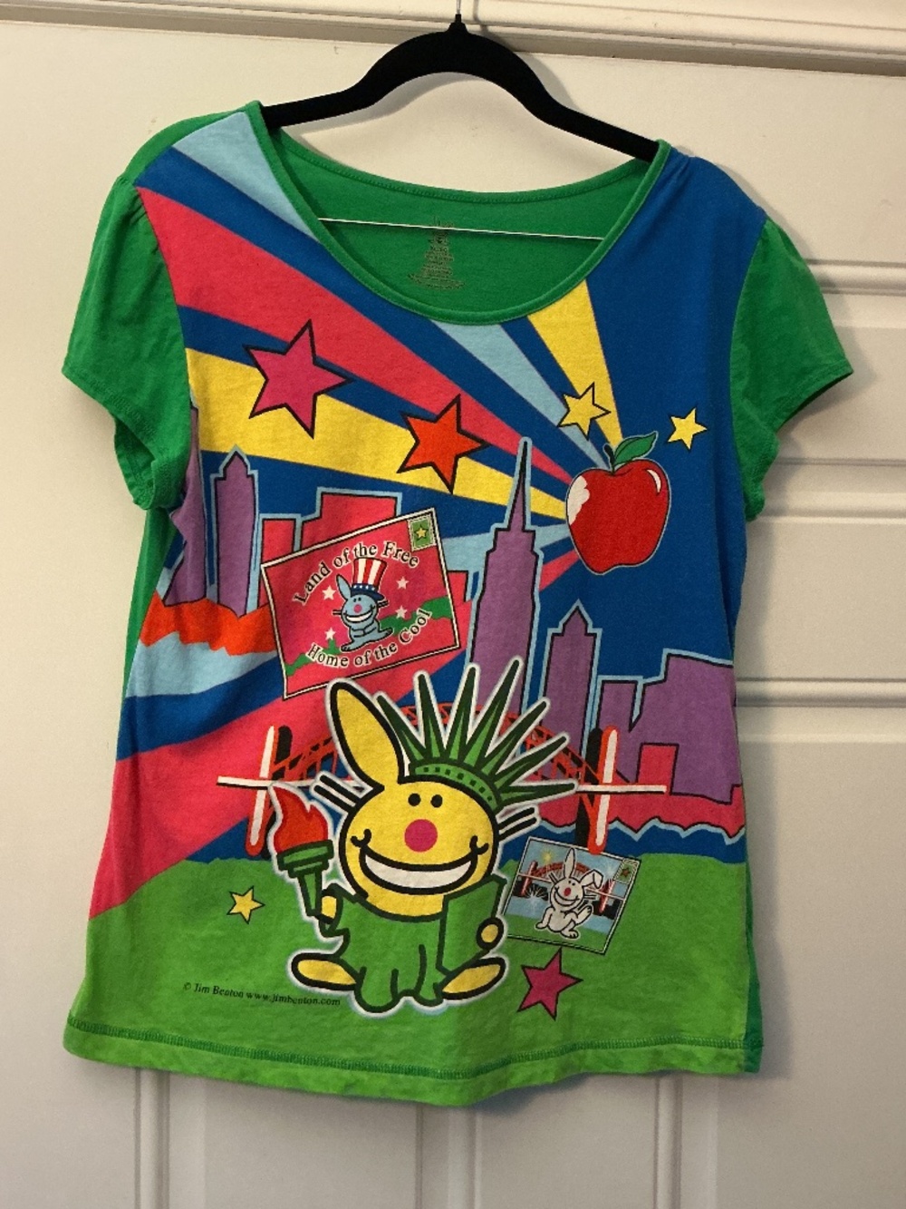 RARE Jim Benton It’s Happy Bunny New York City Short Sleeve Tee Shirt